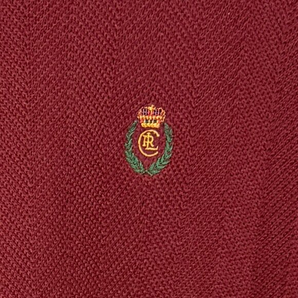 Vintage Chaps Ralph Lauren Hand Framed Herringbone Knit Cotton Sweater Size XL - Picture 3 of 7